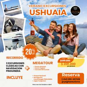 Verano- Mega tour + Navegación isla de Pingüinos + Parque Nacional ( Premium)