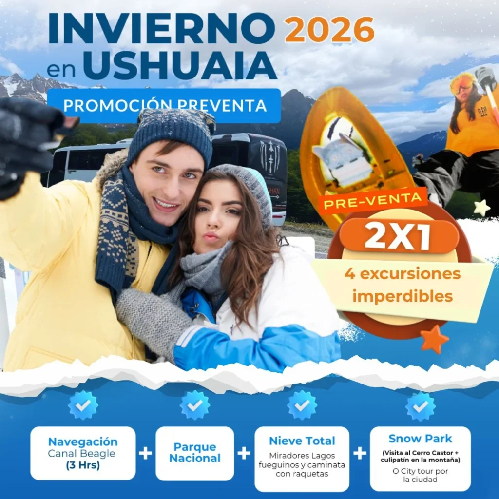 Paquete 2x1 Excursiones Invierno Ushuaia: Tu Aventura Completa