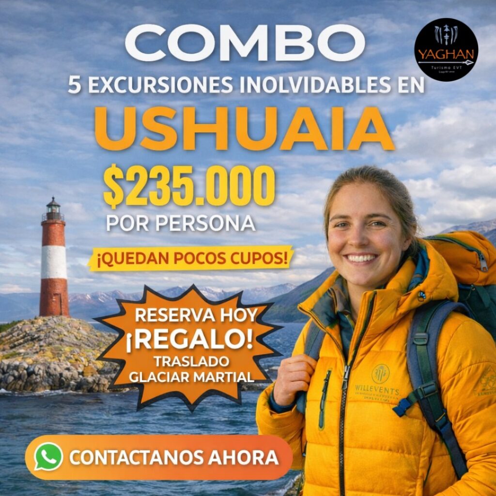 Combo 5 Excursiones Ushuaia + Regalo Glaciar Martial